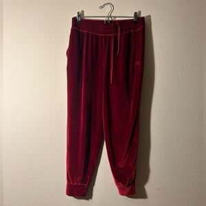 Fabletics Burgundy Velvet Joggers